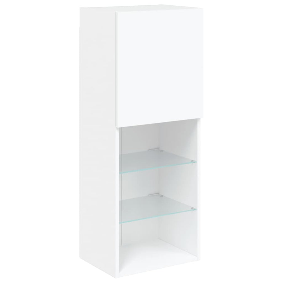 4 Piece TV Wall Units with LED White Engineered Wood
