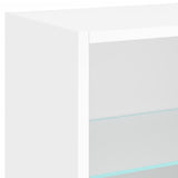 8 Piece TV Wall Units with LED White Engineered Wood