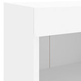 8 Piece TV Wall Units with LED White Engineered Wood - Extra Image