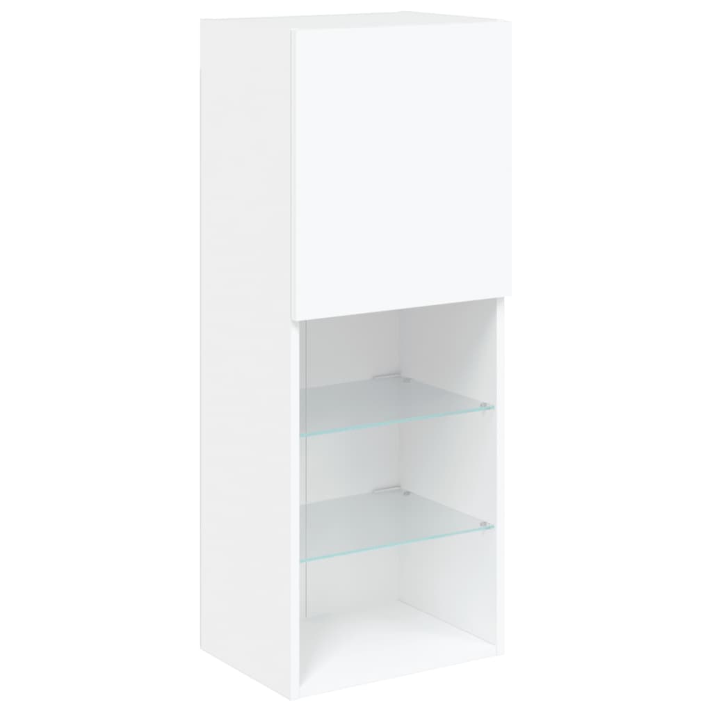 5 Piece TV Wall Units with LED White Engineered Wood