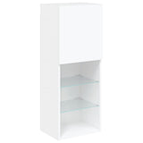 5 Piece TV Wall Units with LED White Engineered Wood