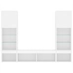 5 Piece TV Wall Units with LED White Engineered Wood