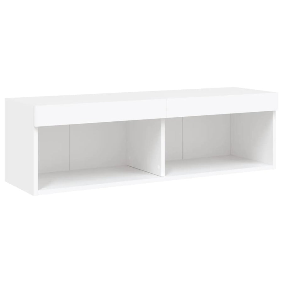 5 Piece TV Wall Units with LED White Engineered Wood