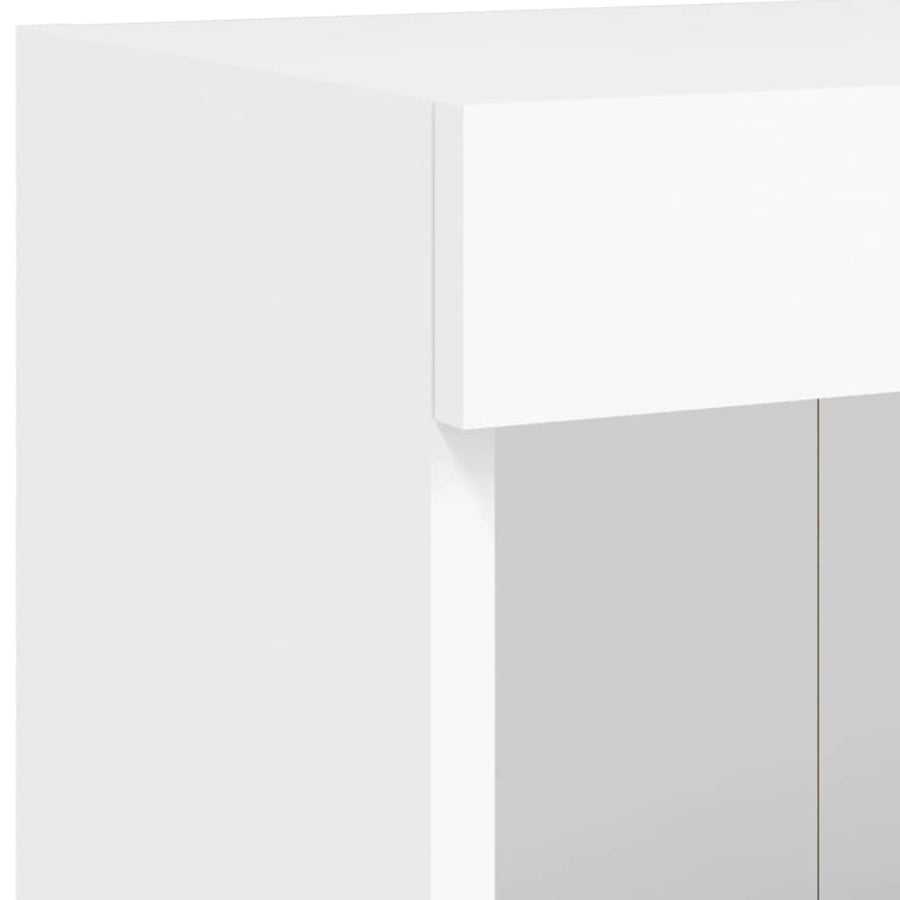 5 Piece TV Wall Units with LED White Engineered Wood