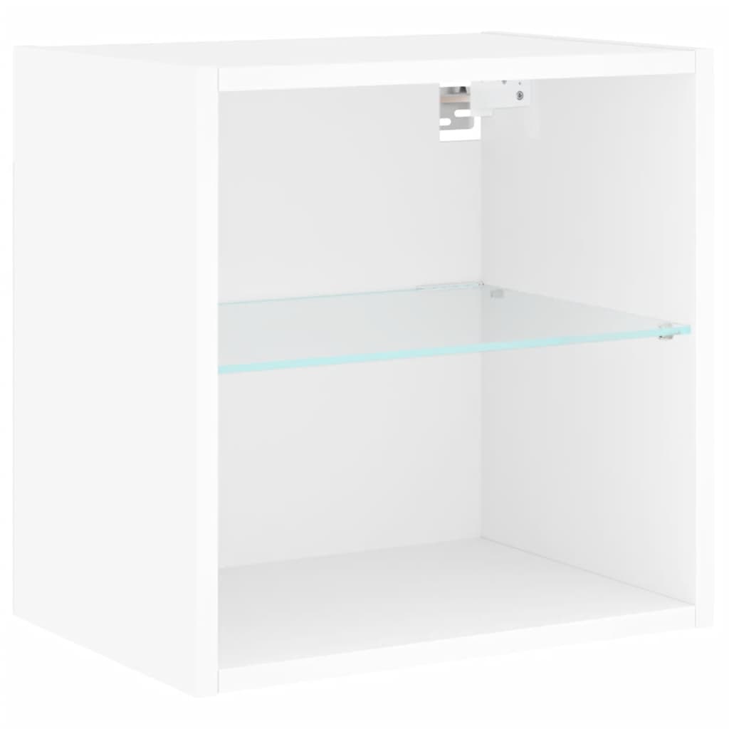 5 Piece TV Wall Units with LED White Engineered Wood