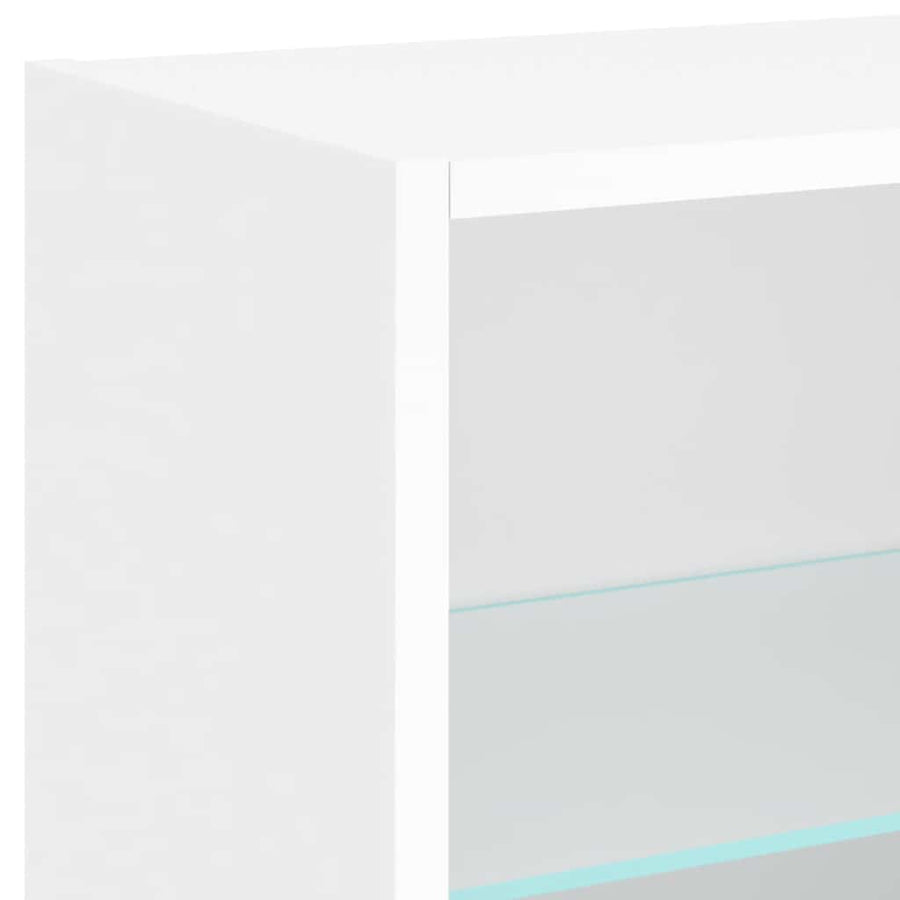 5 Piece TV Wall Units with LED White Engineered Wood