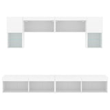 6 Piece TV Wall Units with LED White Engineered Wood - Close-Up Angle