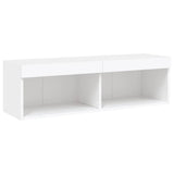 6 Piece TV Wall Units with LED White Engineered Wood