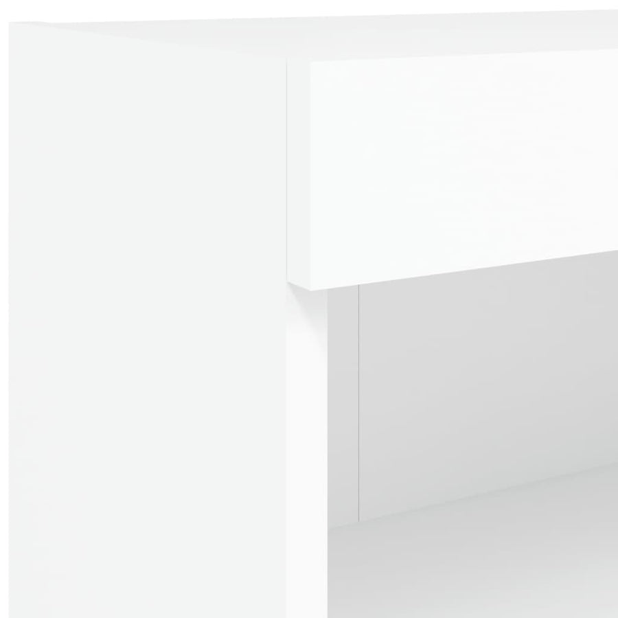 7 Piece TV Wall Cabinet Set with LED Lights White
