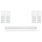 7 Piece TV Wall Cabinet Set with LED Lights White