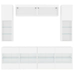 6 Piece TV Wall Cabinet Set with LED Lights White