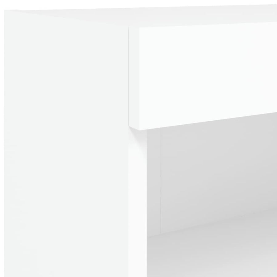 6 Piece TV Wall Cabinet Set with LED Lights White