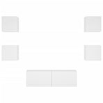 5 Piece TV Wall Cabinets with LED Lights White
