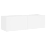 4 Piece TV Wall Cabinets with LED Lights White - Extra Image