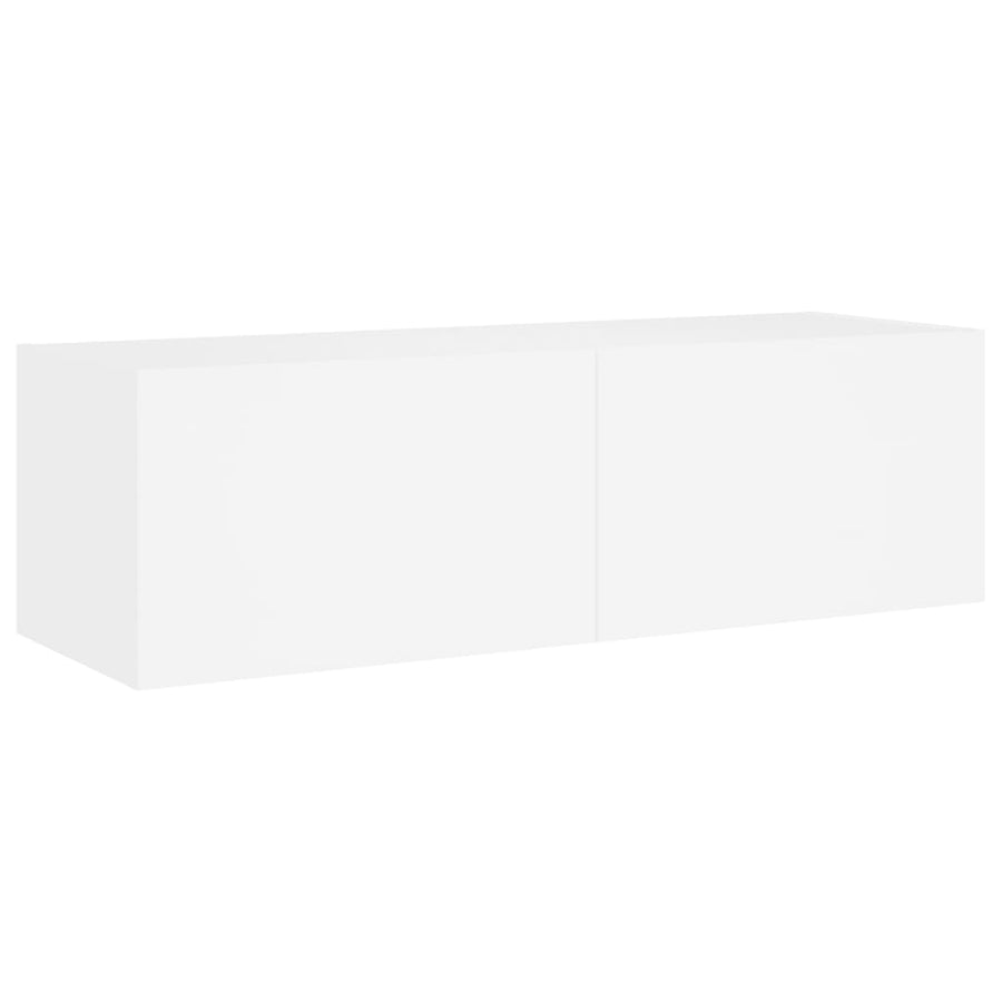 4 Piece TV Wall Cabinets with LED Lights White