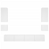 6 Piece TV Wall Cabinets with LED Lights White