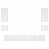 6 Piece TV Wall Cabinets with LED Lights White - Close-Up Angle