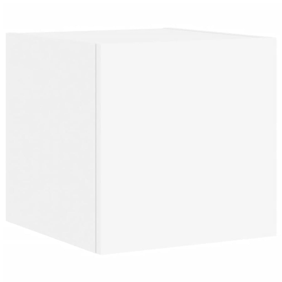 6 Piece TV Wall Cabinets with LED Lights White