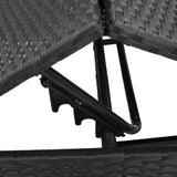 Sun Loungers 2 pcs with Table Black Poly Rattan - Low Angle