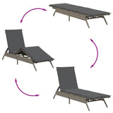 Sun Loungers 2 pcs with Table Grey Poly Rattan