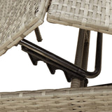 Sun Loungers 2 pcs with Table Grey Poly Rattan - Low Angle