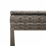 Sun Loungers 2 pcs with Table Grey Poly Rattan - Extra Image