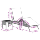 Sun Loungers 2 pcs with Table Grey Poly Rattan - Extra Image