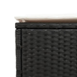 Sun Lounger with Cushion Black Poly Rattan - Extra Image