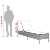 Sun Lounger with Cushion Grey Poly Rattan - Extra Image
