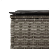 Sun Lounger with Table and Cushion Grey Poly Rattan - Extra Image