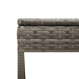 Sun Lounger with Table and Cushion Grey Poly Rattan - Extra Image
