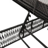Sun Lounger with Cushion Black Poly Rattan - Extra Image