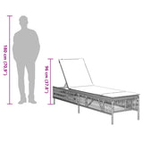 Sun Lounger with Cushion Black Poly Rattan - Extra Image