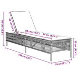 Sun Lounger with Cushion Grey Poly Rattan - Extra Image