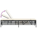 Sun Loungers 2 pcs with Table Black Poly Rattan