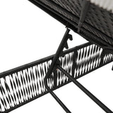 Sun Loungers 2 pcs with Table Black Poly Rattan - Extra Image