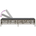 Sun Loungers 2 pcs with Table Grey Poly Rattan