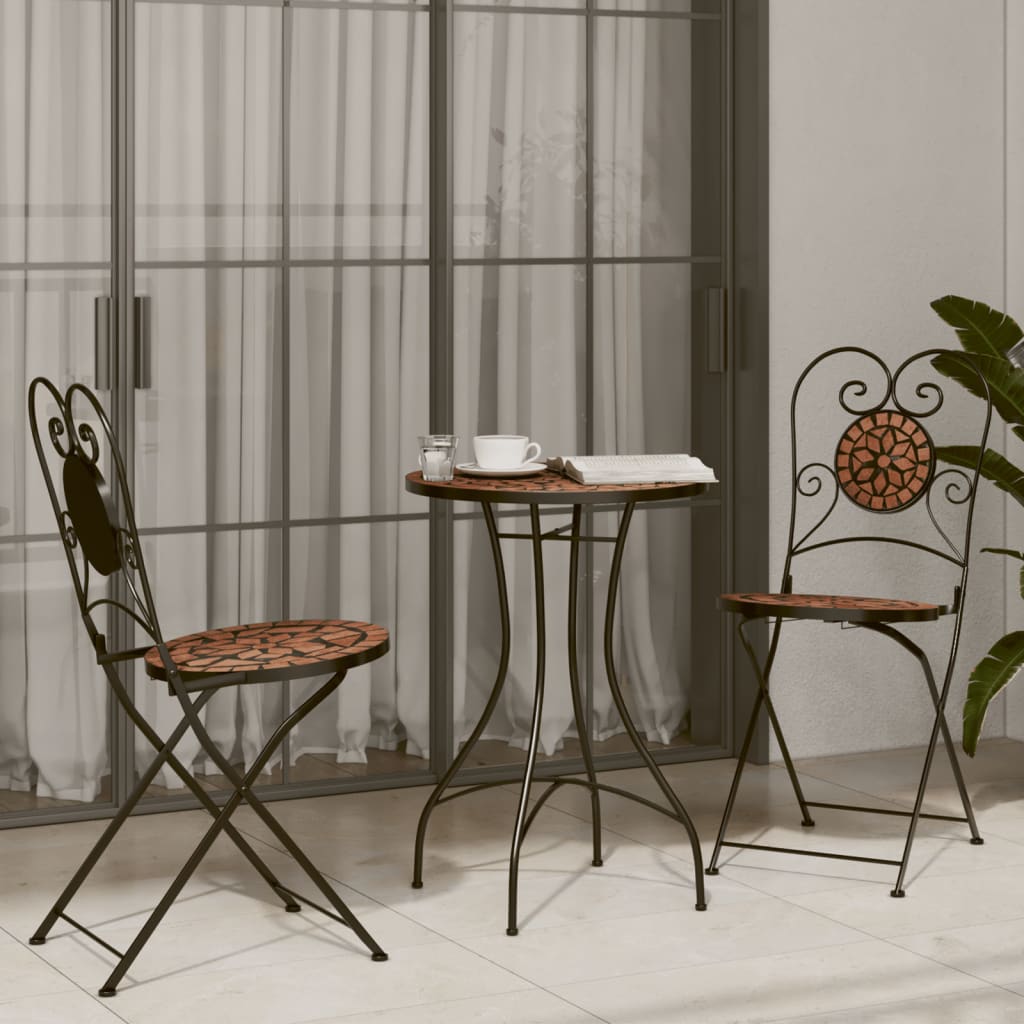 Mosaic Bistro Table Terracotta ?0x70 cm Ceramic