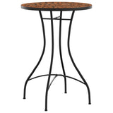 Mosaic Bistro Table Terracotta Ø50x70 cm Ceramic - Top-Down View