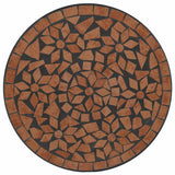 Mosaic Bistro Table Terracotta Ø50x70 cm Ceramic - Rear View