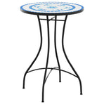 Mosaic Bistro Table Blue Ø50x70 cm Ceramic