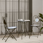 Mosaic Bistro Table Blue Ø50x70 cm Ceramic