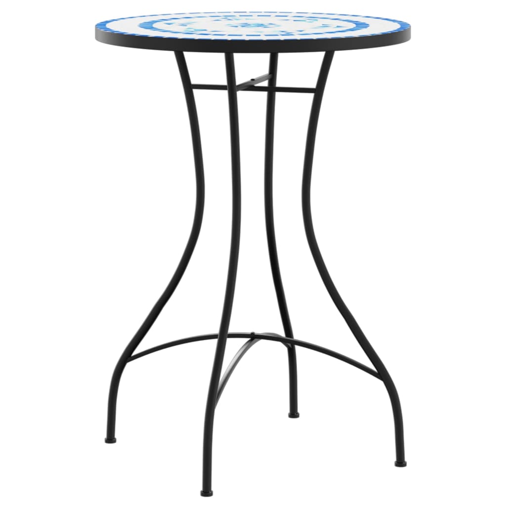 Mosaic Bistro Table Blue and White ?0x70 cm Ceramic