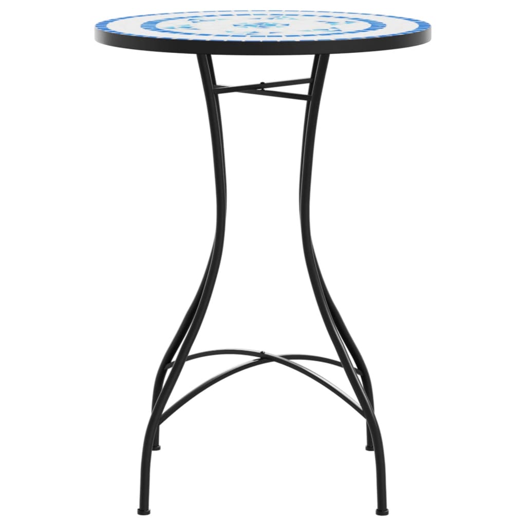 Mosaic Bistro Table Blue and White ?0x70 cm Ceramic
