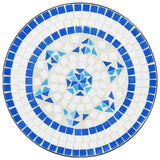 Mosaic Bistro Table Blue and White Ø50x70 cm Ceramic - Rear View