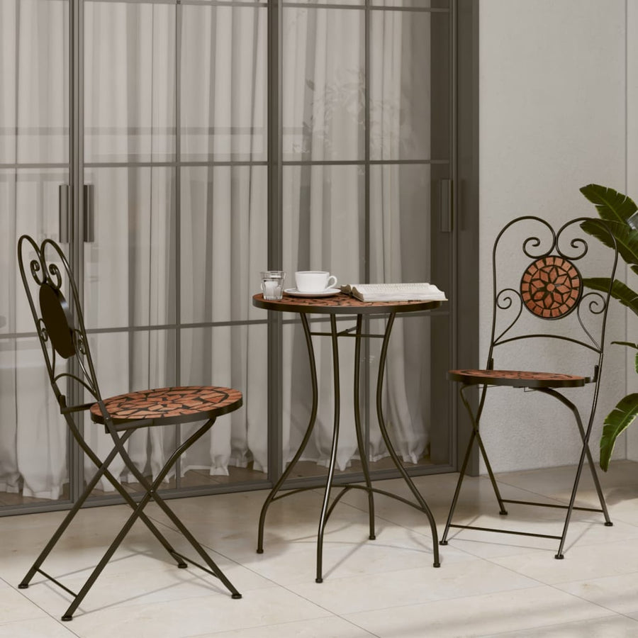 Folding Chairs 2 pcs Terracotta Ceramic