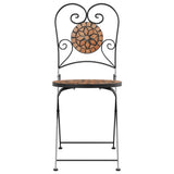 Bistro Chairs Foldable 2 pcs Terracotta Ceramic
