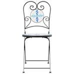 Folding Chairs 2 pcs Blue and White Ceramic