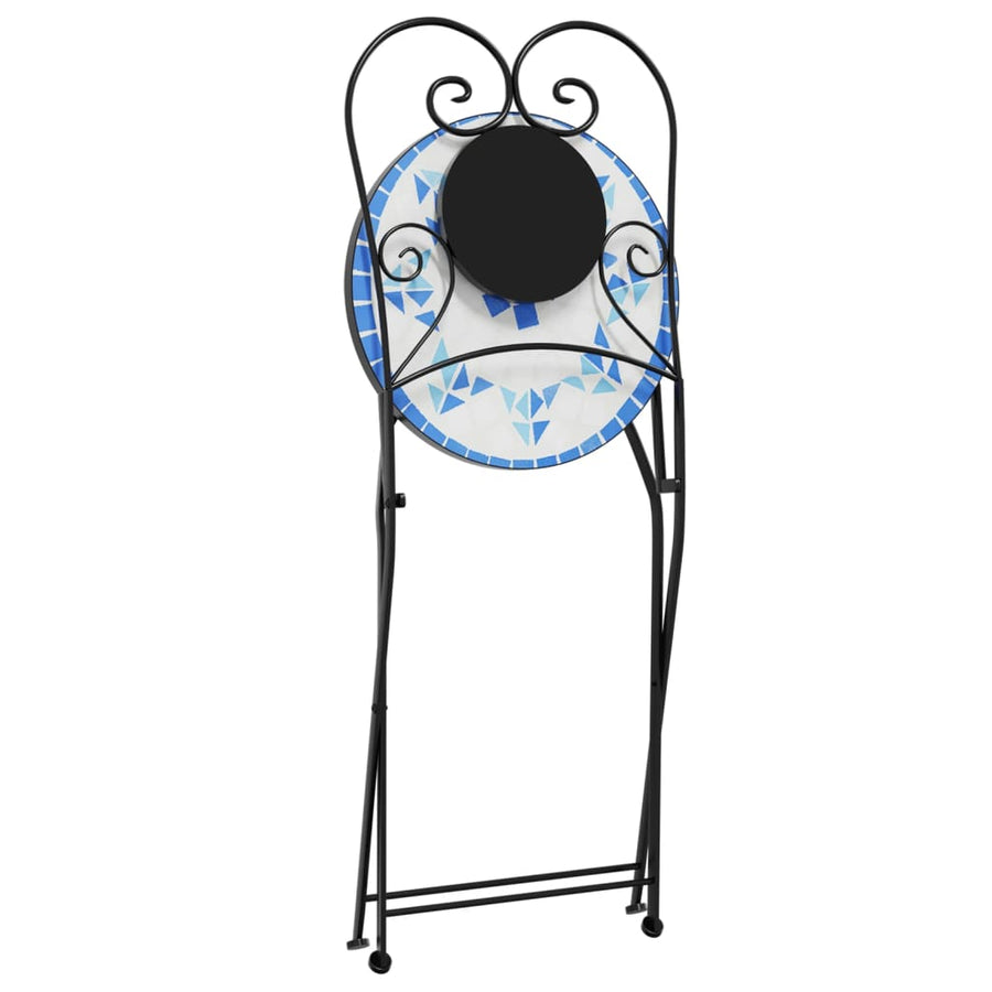 Folding Chairs 2 pcs Blue and White Ceramic