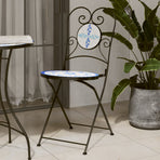 Folding Chairs 2 pcs Blue and White Ceramic